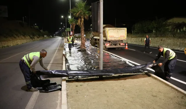 Güzelbahçe Belediyesinden gece mesaisi