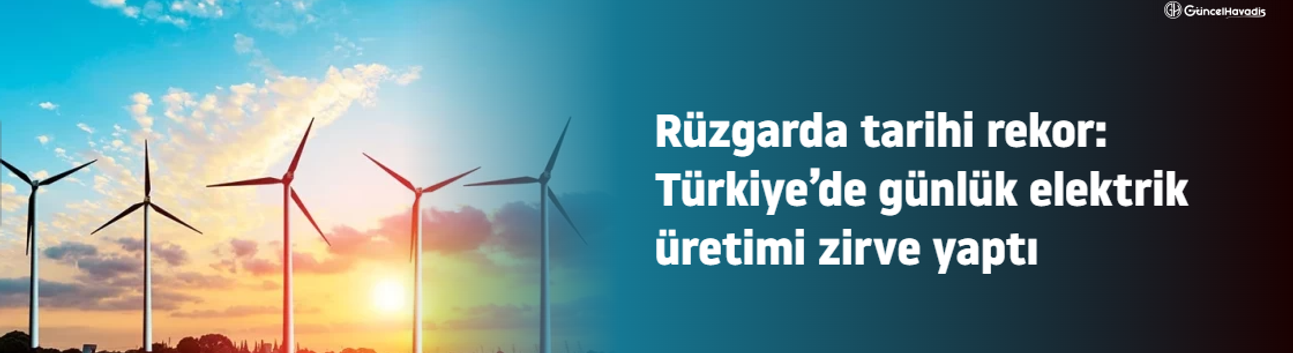 Rüzgarda tarihi rekor: Türkiye’de günlük elektrik üretimi zirve yaptı